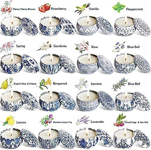 Set of 16 Pack Scented Candle Gifts Travel Tin Jar Candles for Home 2.5 OZ Scented Candles for Mom for Christmas, Birthday, Than