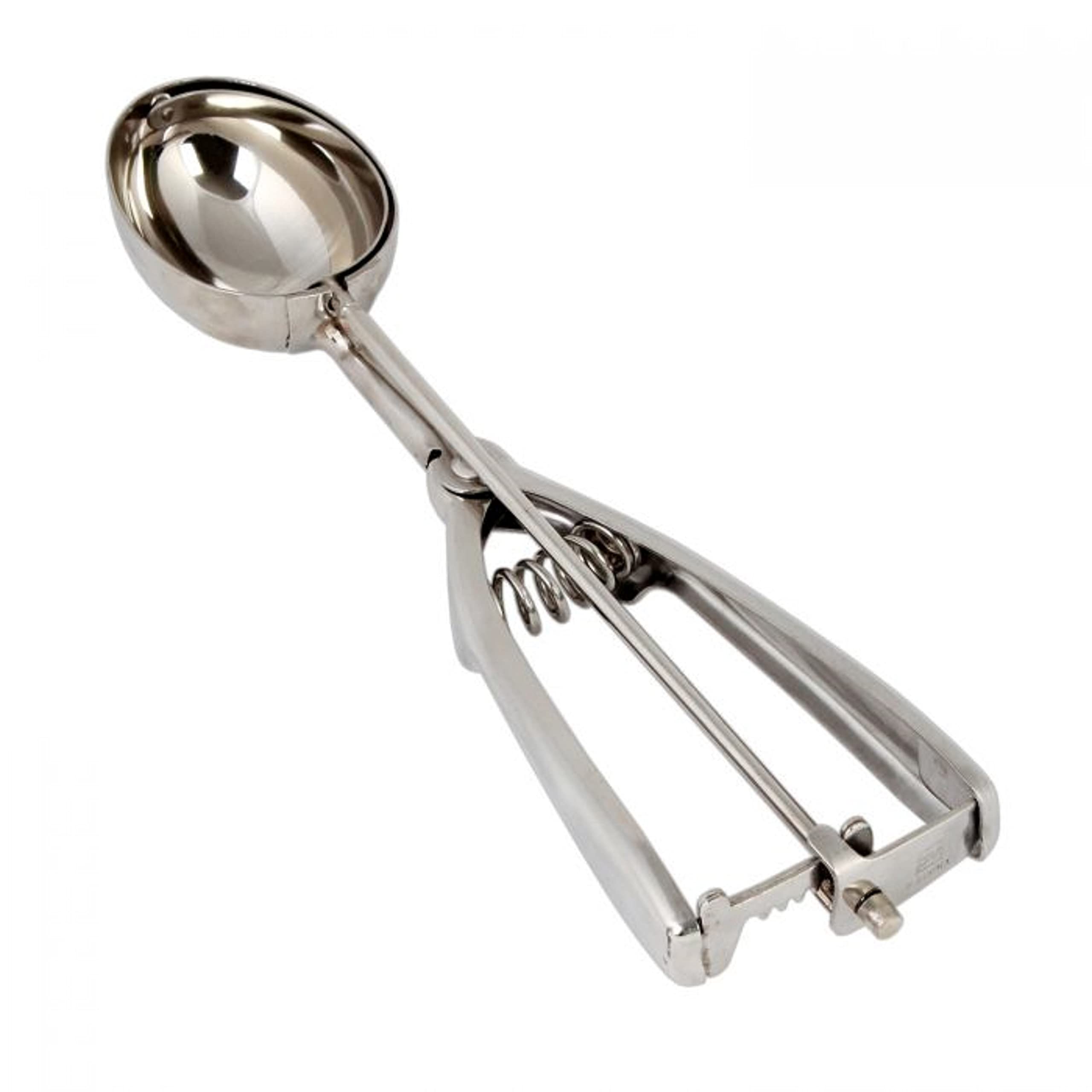 Truecraftware-1-1/2 Oz Oval Portion Scoop Disher With Twin Grip Handle Stainless Steel- Cookie Scooper For Baking Cookie Scoops