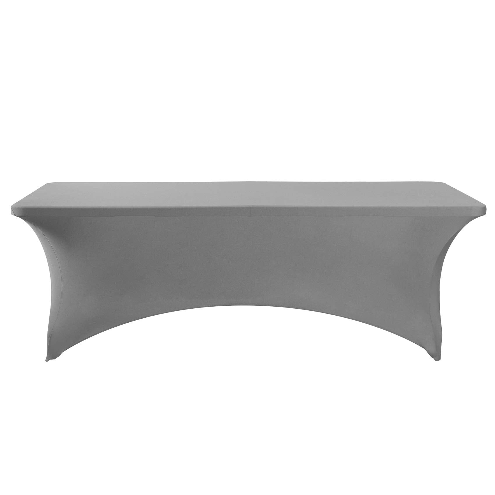 Hezuzo 2Pack Spandex Table Cover For 8Ft Table Universal Fitted Stretch Tablecloth For Party, Banquet, Wedding And Events-Gray