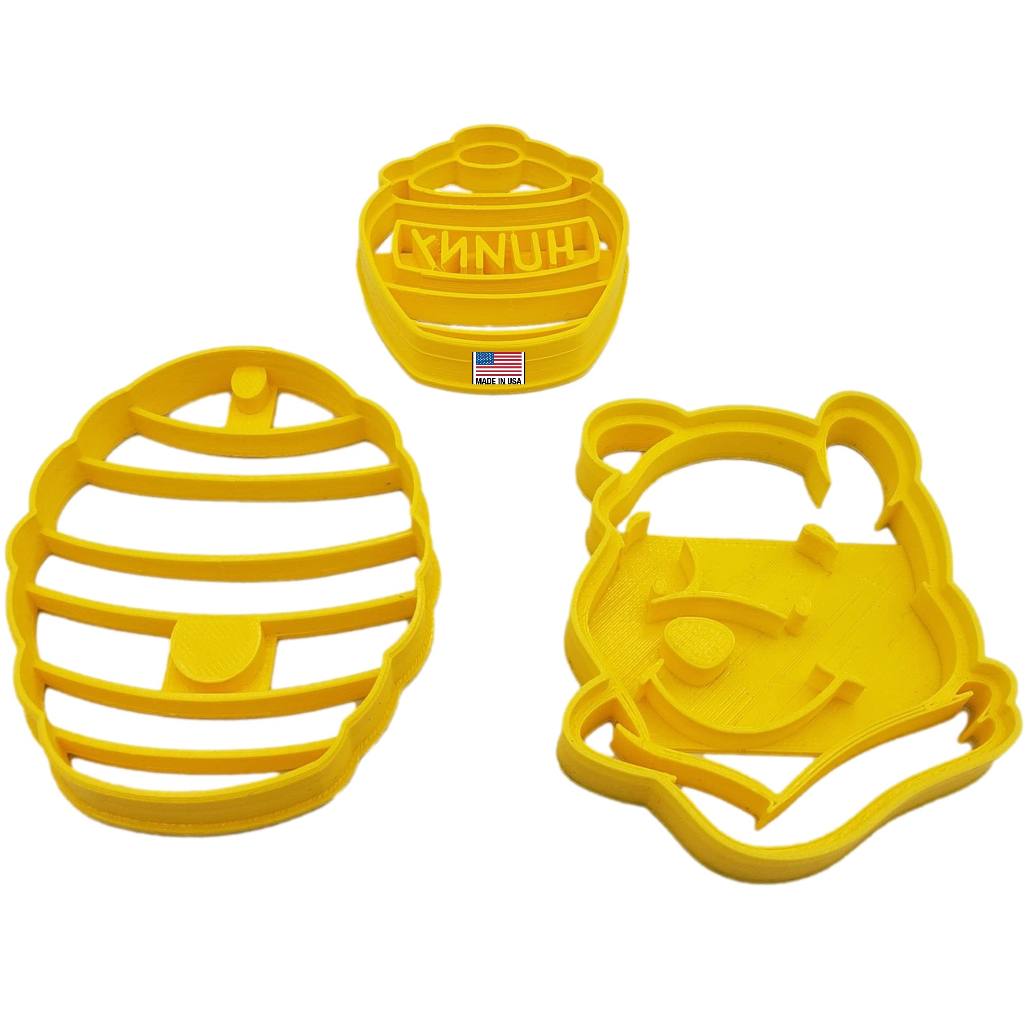 Inspired By Winnie The Pooh Cookie Cutters Bear Character Adventure Winnie The Pooh Themed Head Face Honey (Hunny) Pot And Bee H