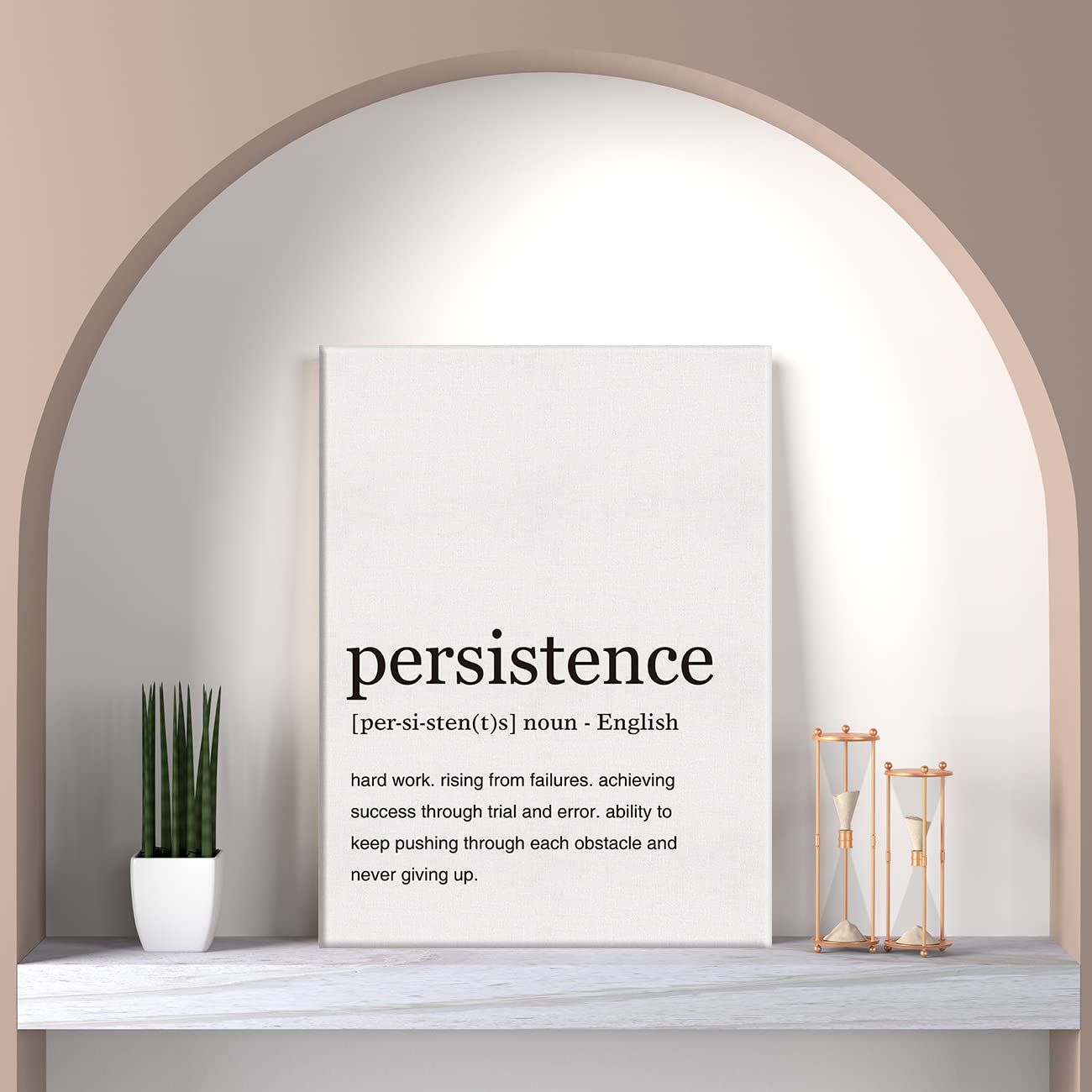 Persistence Definition Print Canvas Wall Art Home Office Decor Modern Minimalist Painting 12X15 Canvas Poster Framed Ready To Ha