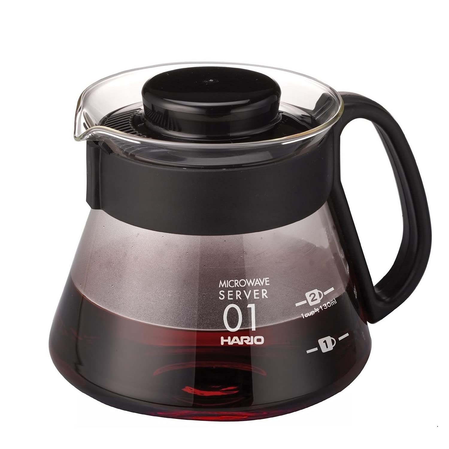 Hario V60 Glass Range Coffee Server, 360Ml, Black