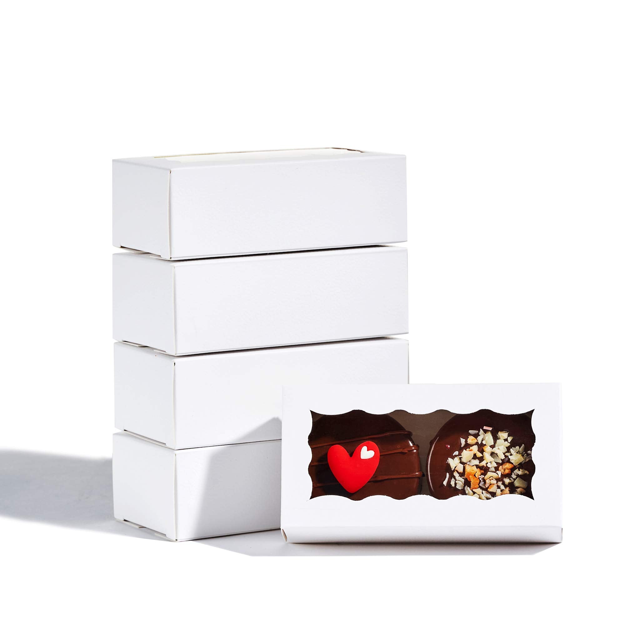 Jcxpack 12Pcs 4.17 X 2.16 X 1.37 Inches Premium White Macaron Boxes For 2, Macaron Containers, Macaron Packaging For Wedding, Pa