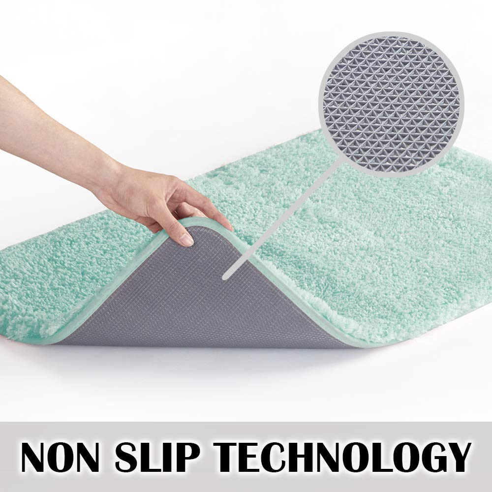 Suchtale Bathroom Rug Non Slip Bath Mat For Bathroom (16 X 24, Aqua) Water Absorbent Soft Microfiber Shaggy Bathroom Mat Machine