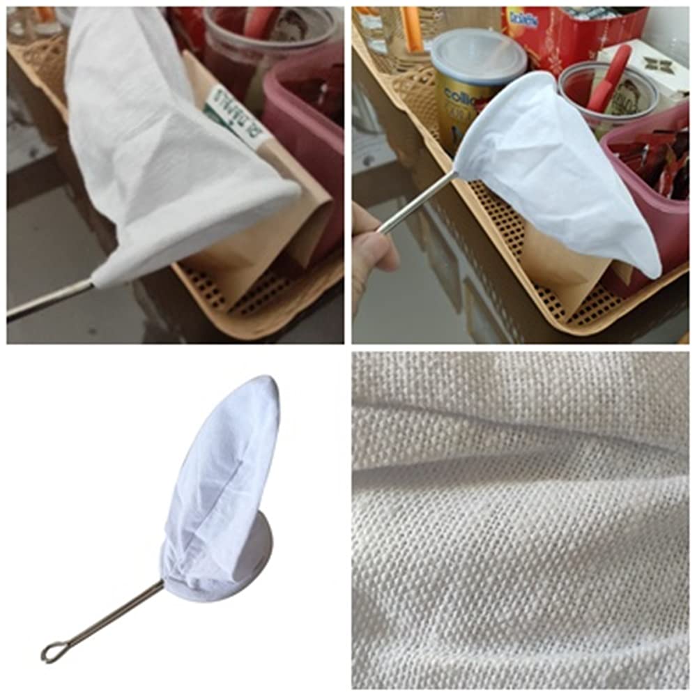 Heavens Tvcz Thai Coffee Tea Filter Sock Cloth Strainer Handle Bag Reusable Traditional Stainless Steel Cotton Small Drink Size
