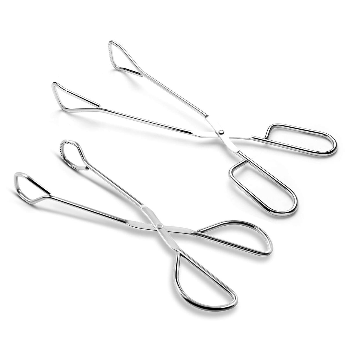 Hiash 9-Inch And 11-Inch Heavy Duty Stainless Steel Kitchen Tongs - Comfortable Ergonomic Grip, Scissor Design, Heat Resistant F