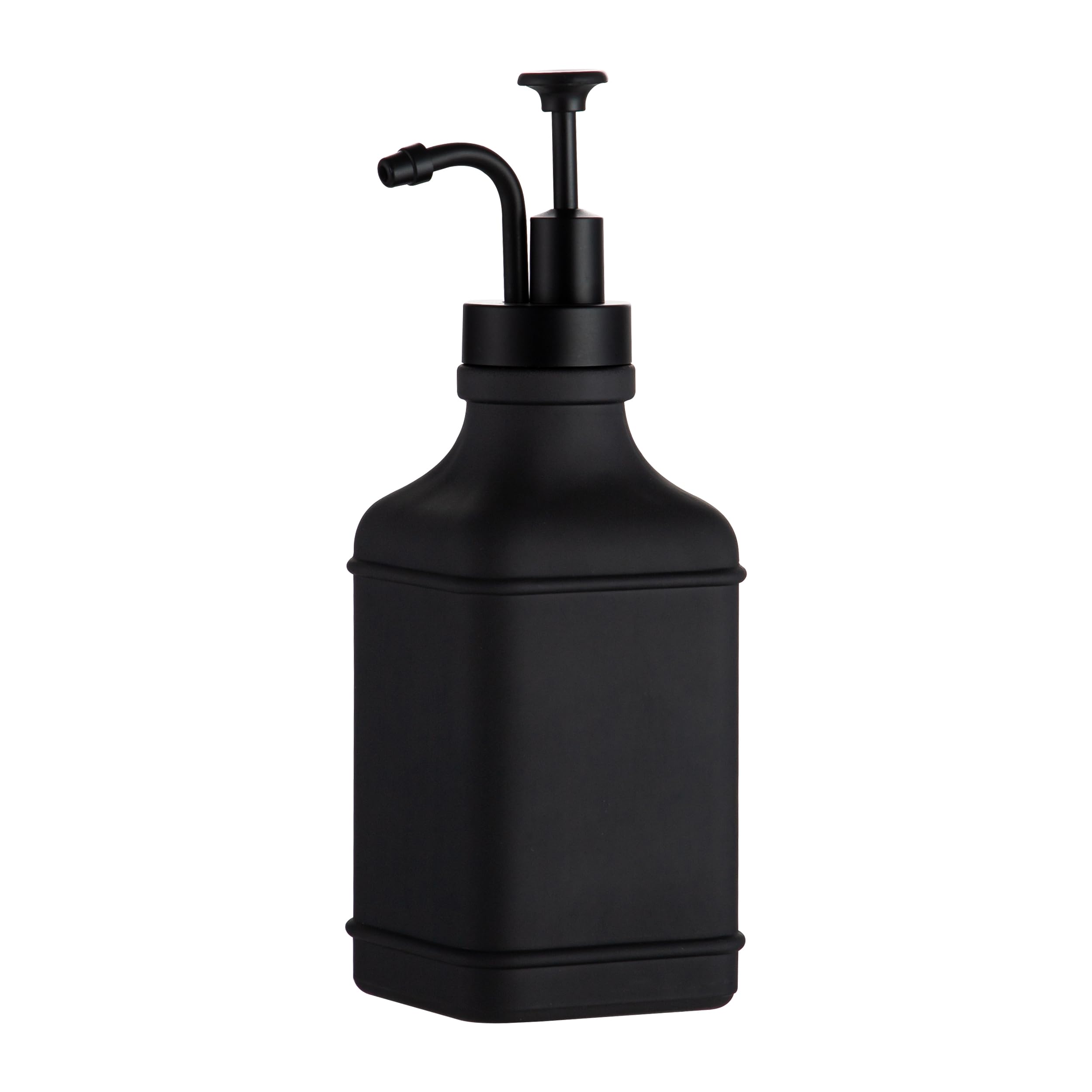 Enra Glass Soap Dispenser,17Oz Black Bathroom Soap Dispenser,Hand Liquid Soap Dispensers With Stainless Steel Pump,Refillable Di