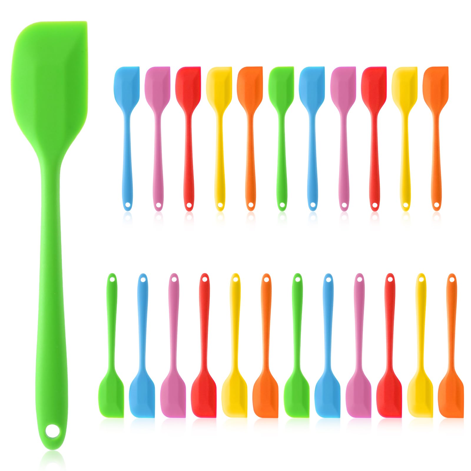 24 PCS 8.3 Inch Mini Silicone Spatulas Set, Heat Resistant NonStick Small Rubber Spatula with Stainless Steel Core, Dishwasher 