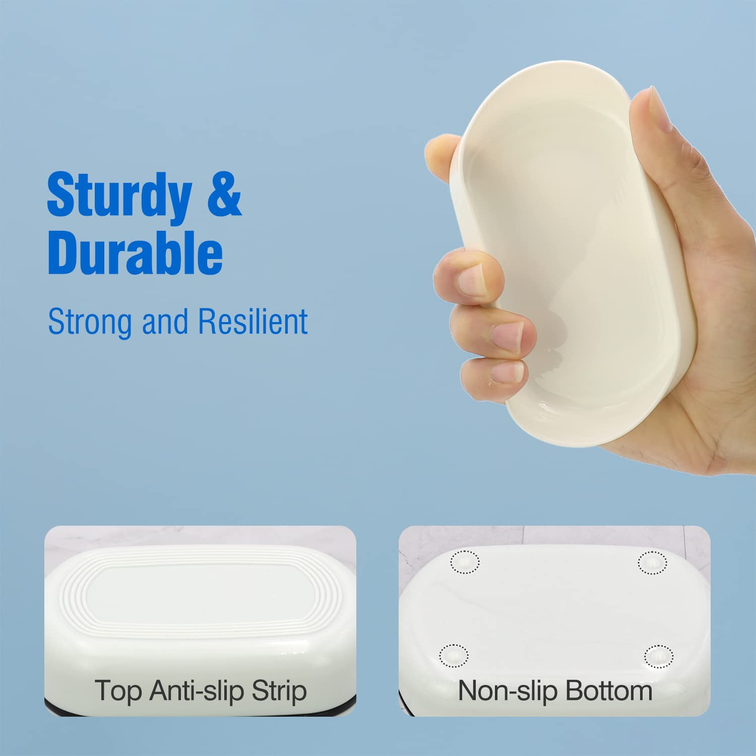 AIMAIAIMAI Travel Soap Container  Leakproof Soap Box  Travel Soap Holder with Removable Draining Layer  Portable Soap Case for Traveling  Camping  Gym (White  1 Pack)