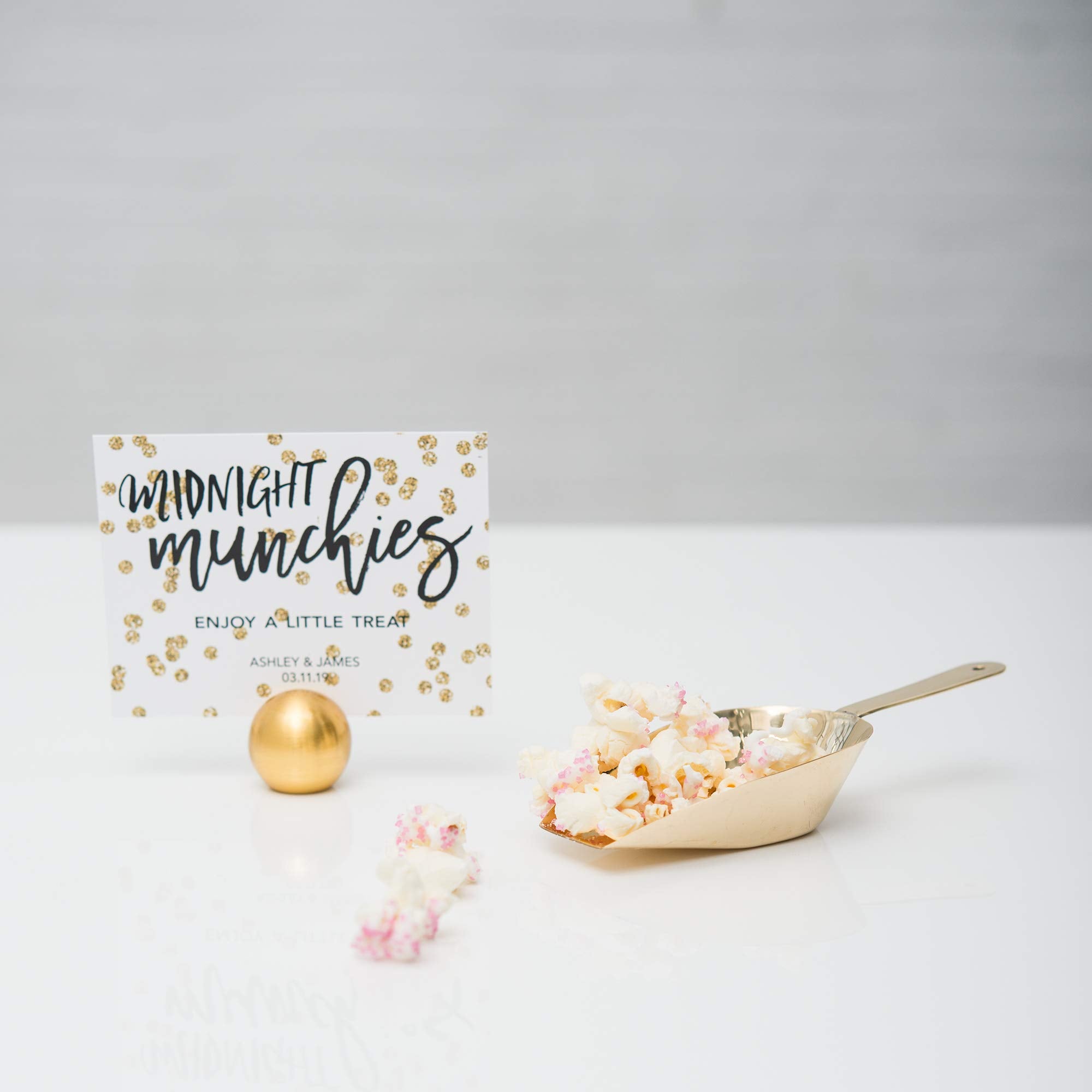 Weddingstar Classic Round Place Brushed Gold Card Holder, 0.4 X 1 X 1 Inches