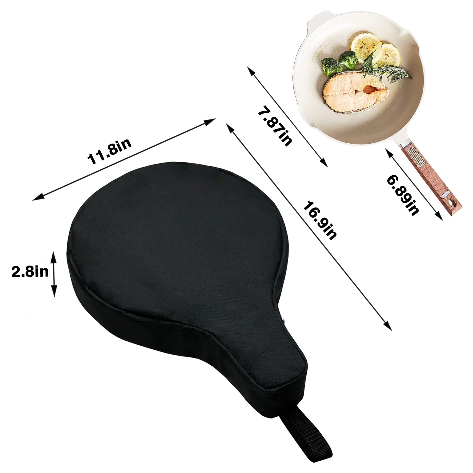 Cast Iron Camping Skillet Bag For 8/10/12In Skillets, Doksmeria Durable Skillet Pan Storage Bag Water Resistant Frying Pan Bag W