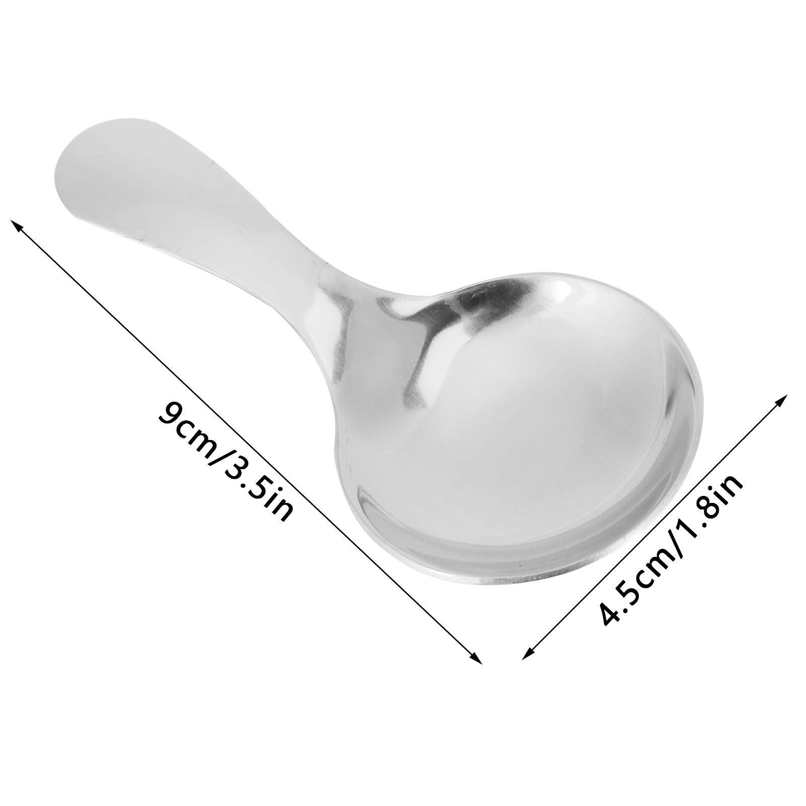 5Pcs Dessert Spoons 304 Stainless Steel Ice Cream Scoop Tea Spoon Soup Spoon Eating Short Spoon Kitchen Utensils (Silver)