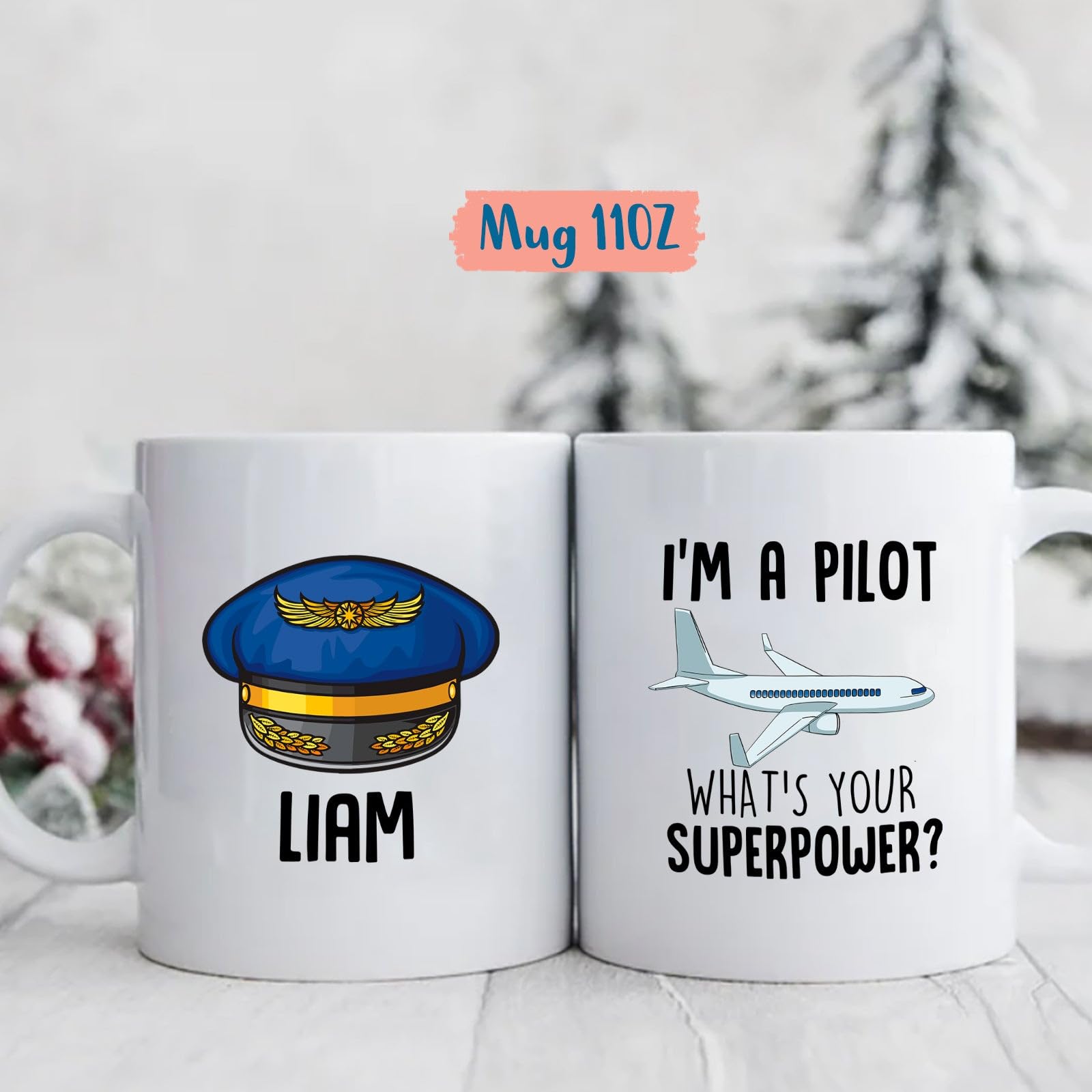 Personalized Name Pilot Coffee Mug, I'm A Pilot Mug, Custom Pilot Gifts for Captain Women Men, Airplane Lover Ceramic Mug, Fligh
