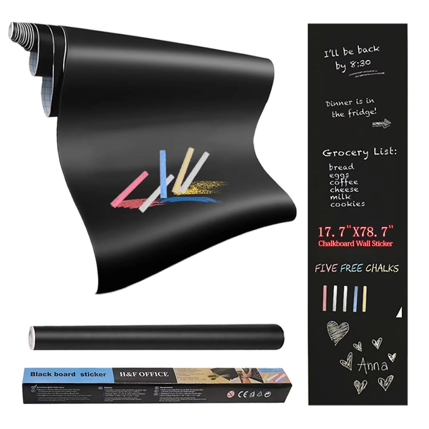 Chalkboard Wall Sticker Blackboard Decor Pvc Self Adhesive Diy Removable Reusable Erasable Wallpaper For Door Fridge