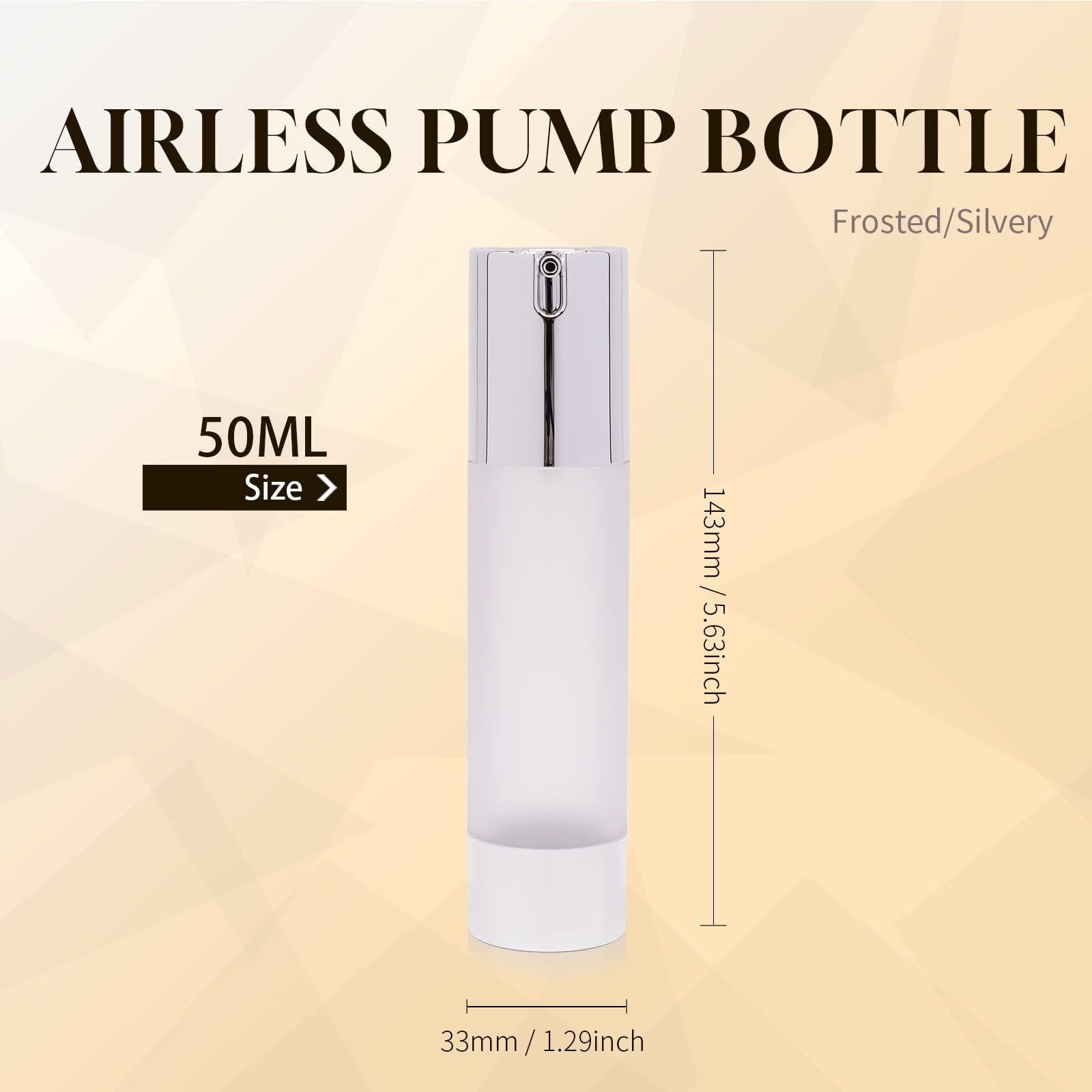 Ajltpa 6Pcs 1.7Oz 50Ml Frosted Transparent Airless Pump Bottles With Funnel, Travel Size Vacuum Dispenser Refillable Cosmetic Co