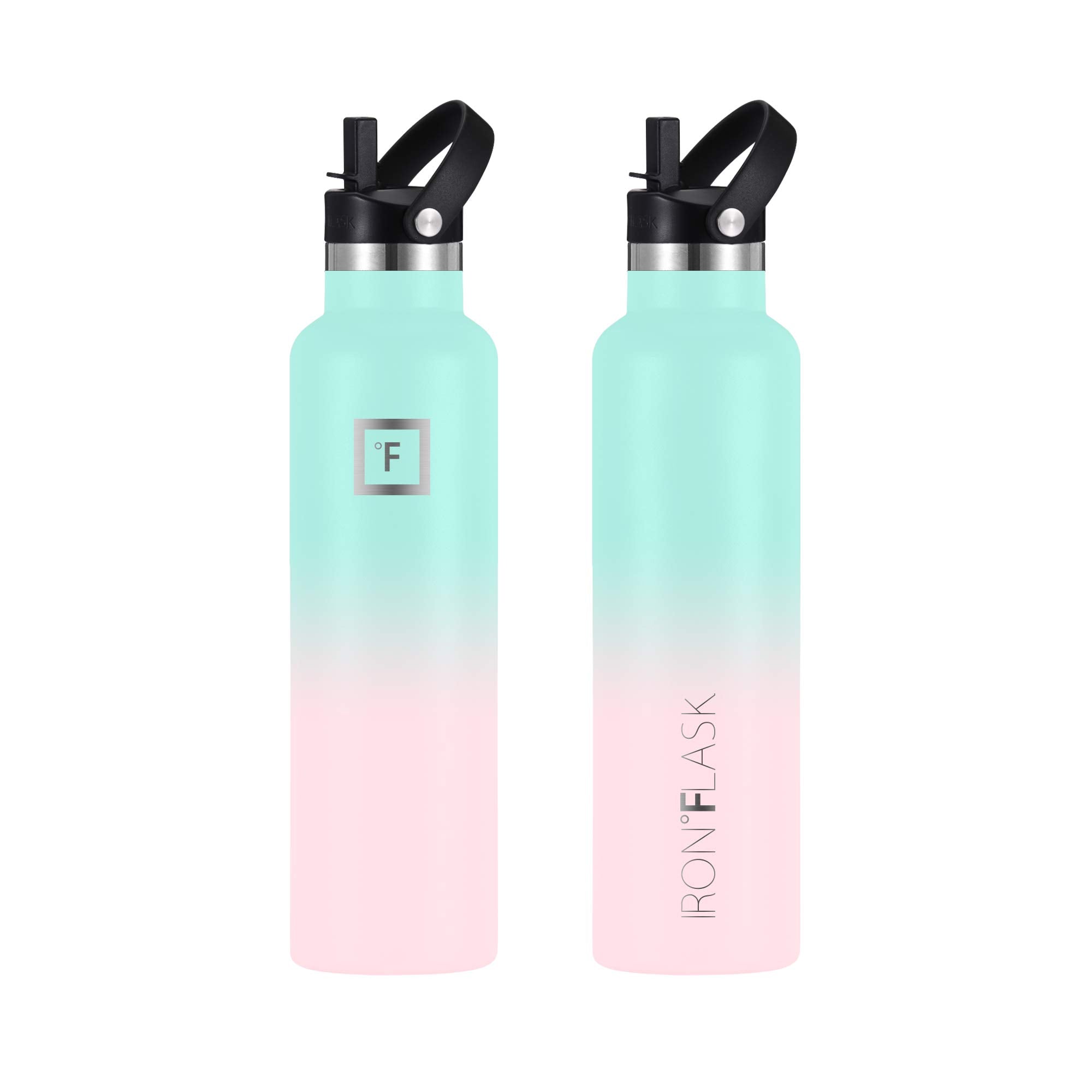 IRON °FLASK 24 Oz Sports Water Bottle - Leak Proof, Vacuum Insulated, Stainless Steel, Bubble Gum, Model: St_24BubbleGum