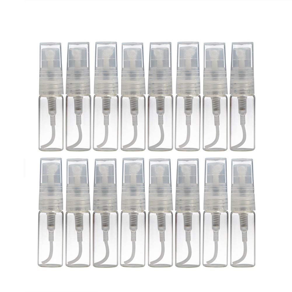 Enslz 35pcs Mini Portable Clear 3ml Glass Bottle Atomizer Refillable Perfume Bottle for Party or Travel Tool