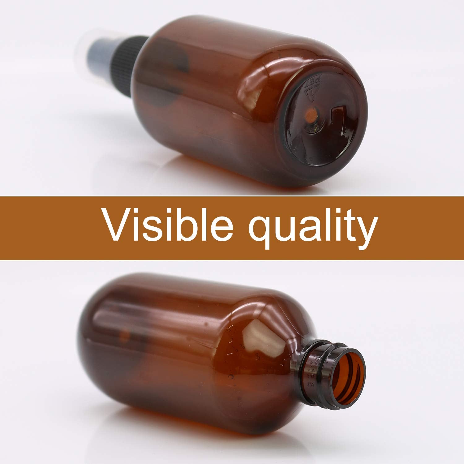 Syntecso 96 Pack 2Oz Amber Plastic Spray Bottles, Fine Mist Spray Bottles For Essential Oils, Water Spray Bottle For Hair Plant