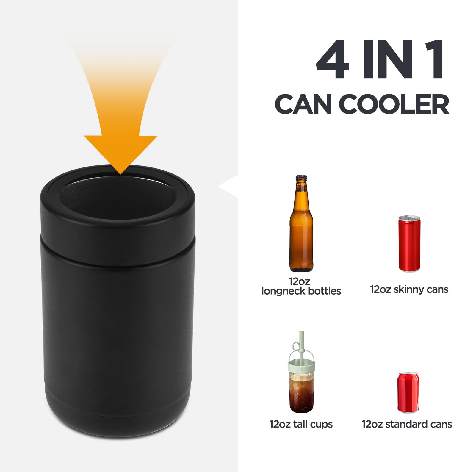 Tahoe Trails Stainless Steel 12Oz Vacuum Insulated Can And Bottle Cooler| Double Wall Can Cooler For Cans And Bottles | Copper P