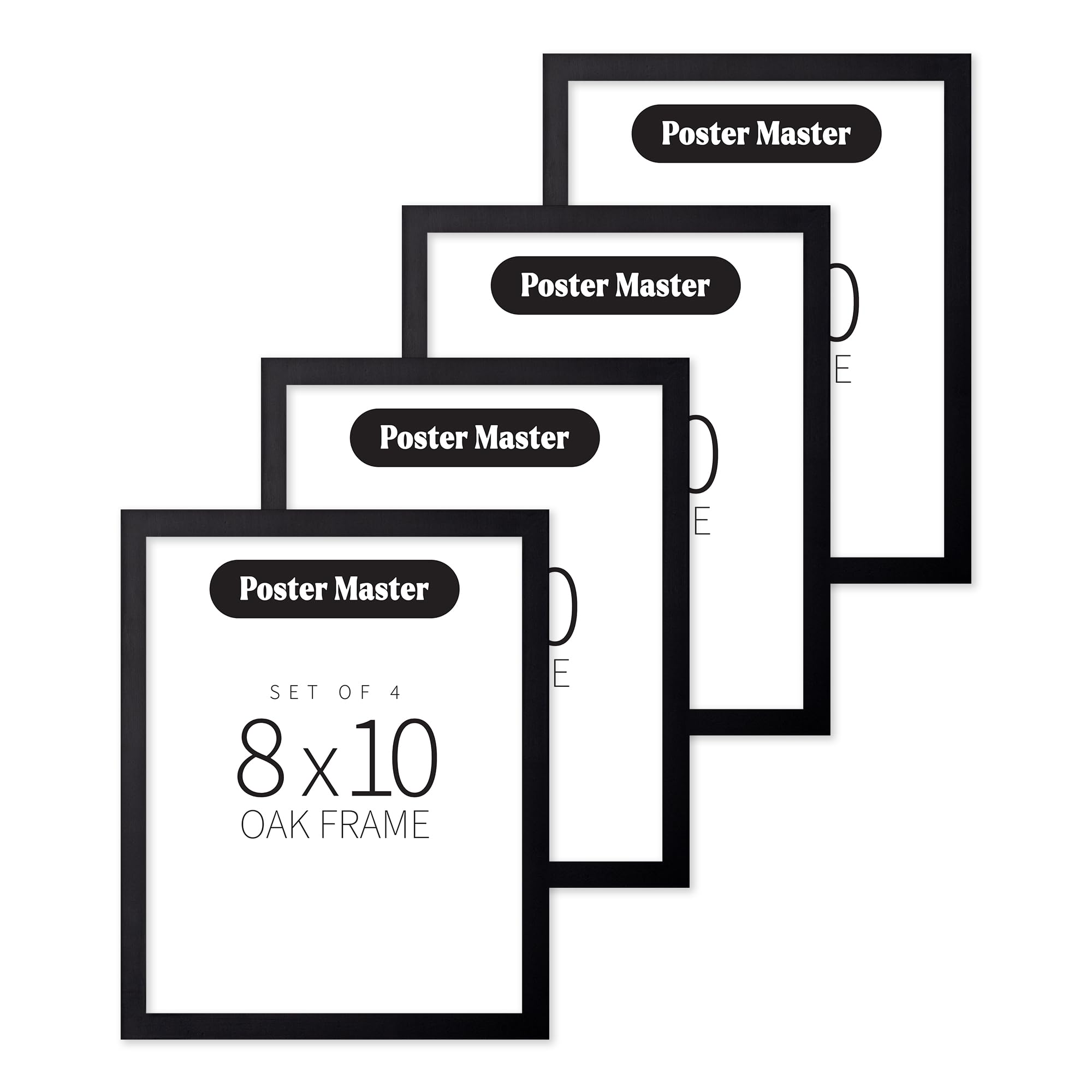 Poster Master 8''X10'' Black Wood Frames - 8X10 Poster Frames - Frame For Wall Art - Frame For Poster - 8 X 10 Frame Wood - Art