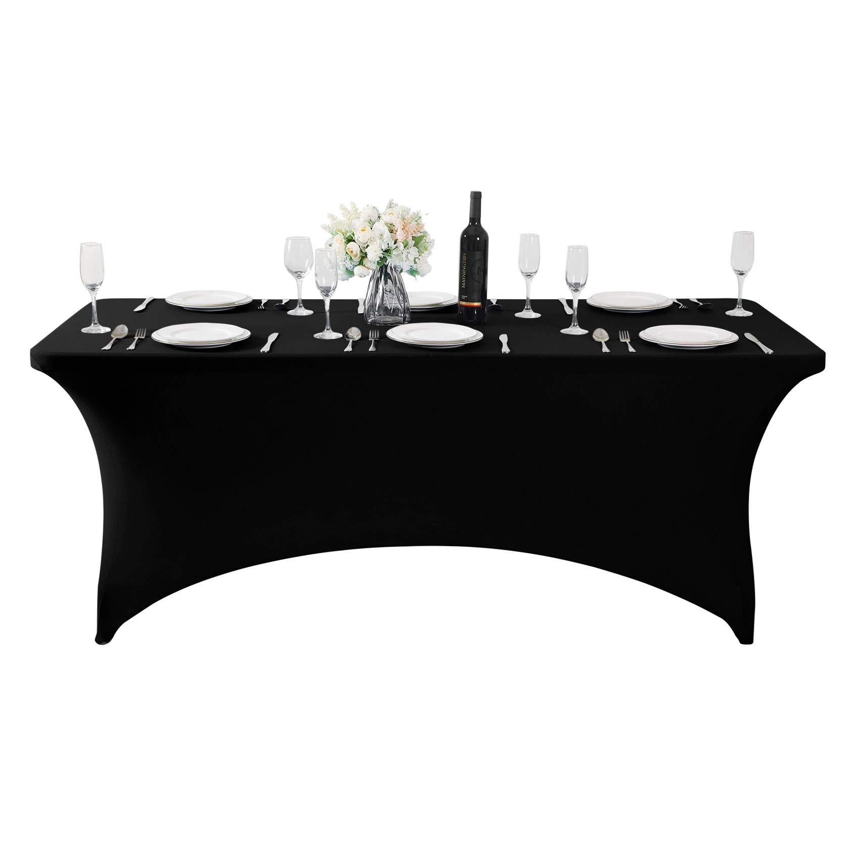 Supero Waterproof Spandex Table Cover For 6Ft Table Universal Fitted Stretch Tablecloth For Party, Banquet, Wedding And Events-B