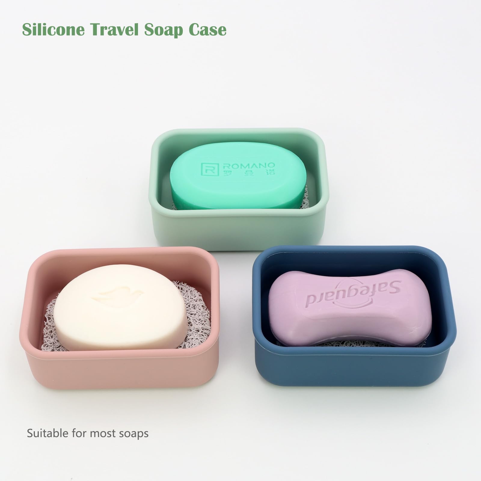 Olamar Portable Travel Soap Case With Draining Layer,Enhanced Leak Proof Silicone Travel Soap Container,Shatterproof Soap Holder