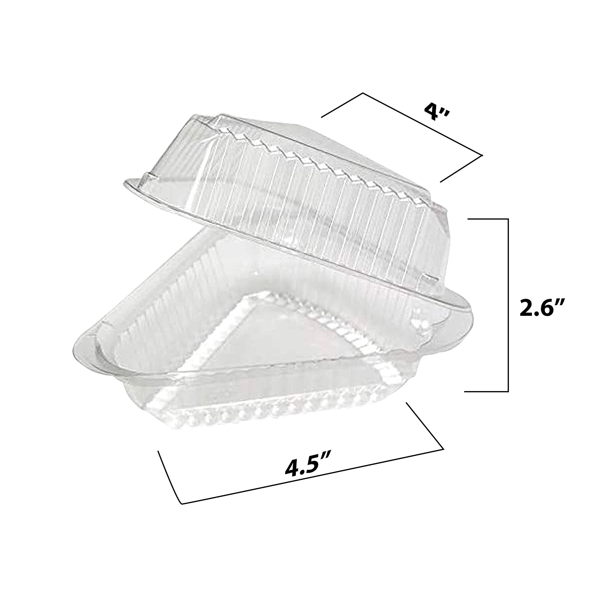 Mt Products Cake Slice Container - Clear Hinged Medium Deep Cheesecake Pie Slice Containers (Pack Of 20) - Made In The Usa