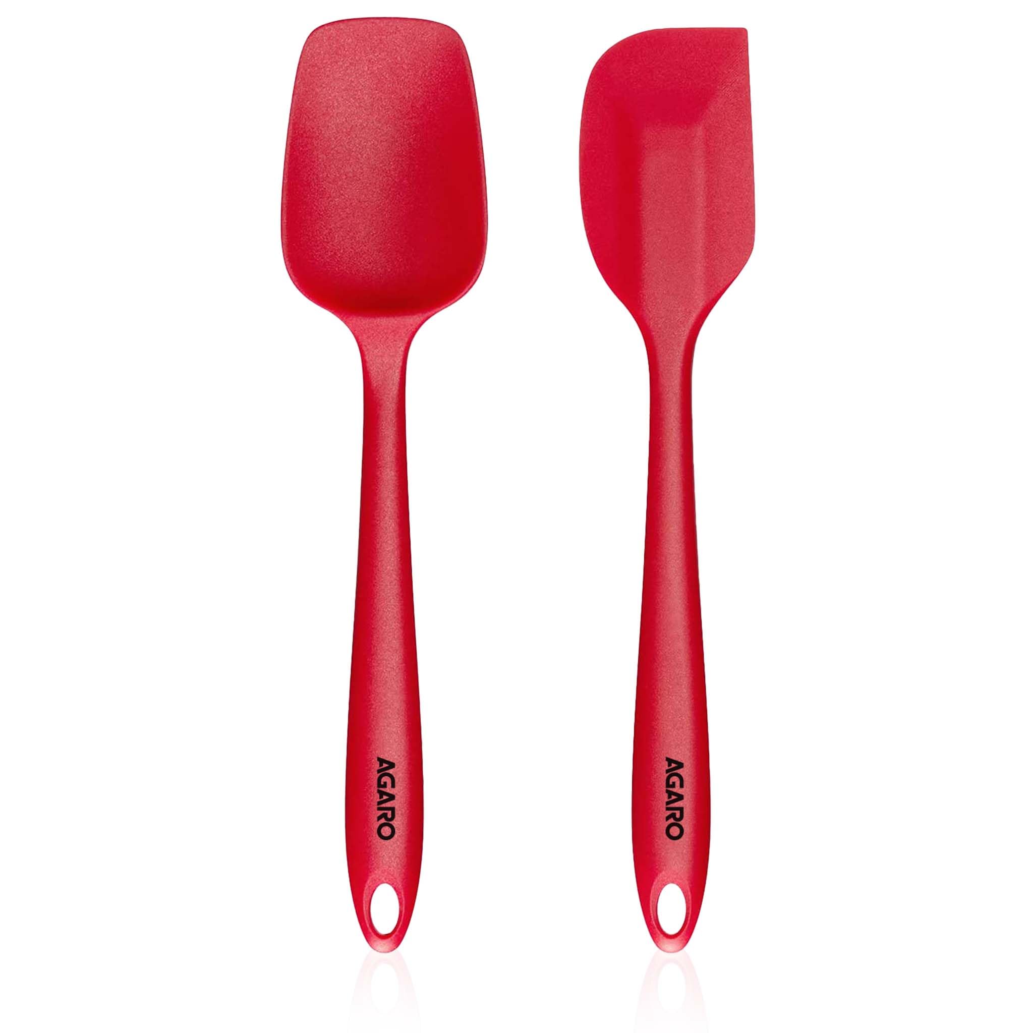 AGARO Deluxe Silicone Spatula Set of 2, Heat Resistant, Cooking, Baking and Mixing, for NonStick Cookware, BPA Free, Seamless D