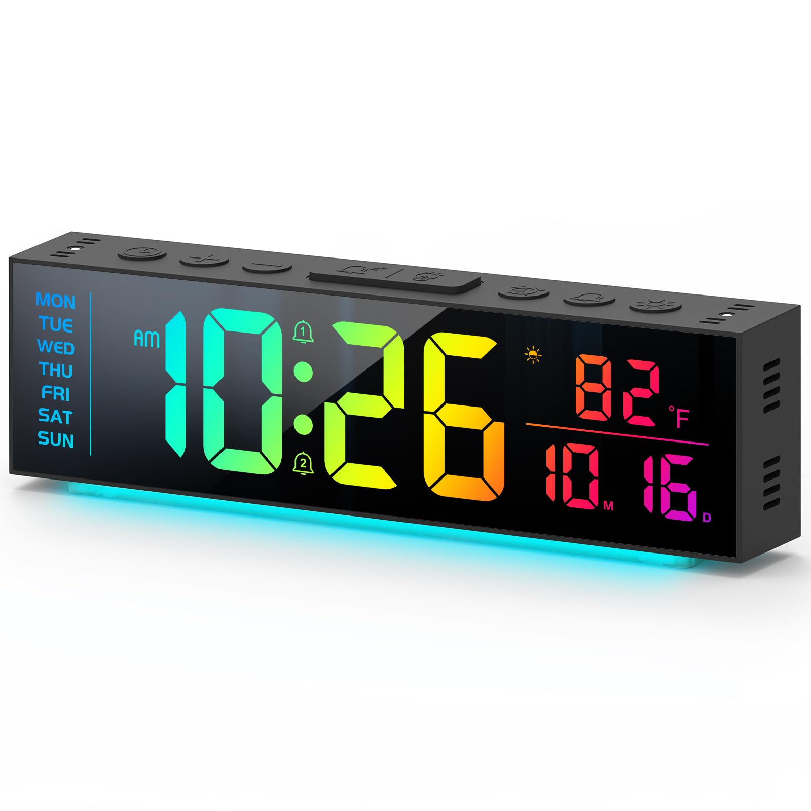 Digital Clock, Alarm Clock for Bedroom, Digital Wall Clocks for Classroom, Living Room Decor, Desk Clock Large Display, 13 Numbe