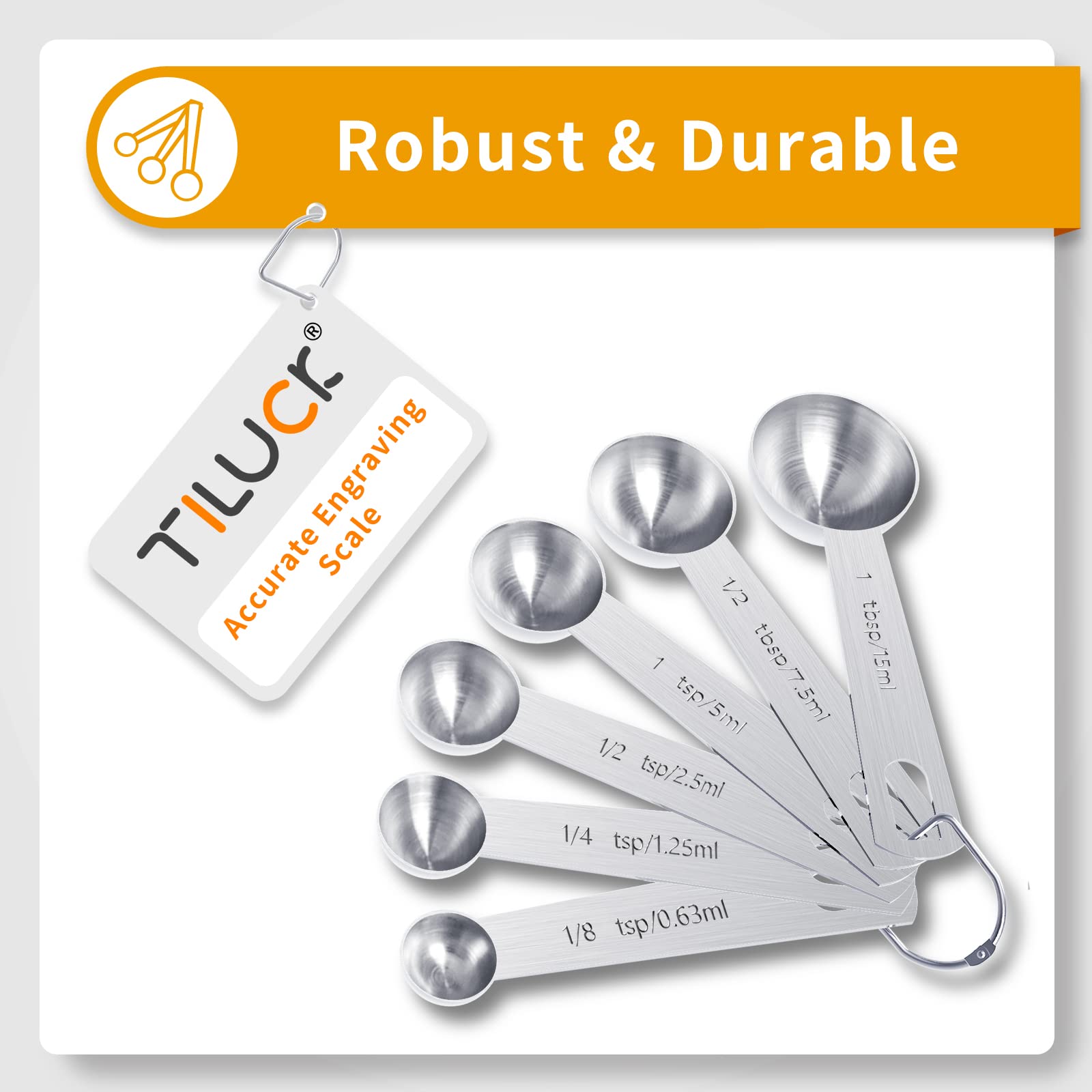 Tiluck Stainless Steel Measuring Cups & Spoons Set, Cups And Spoons,Kitchen Gadgets For Cooking & Baking (Medium)