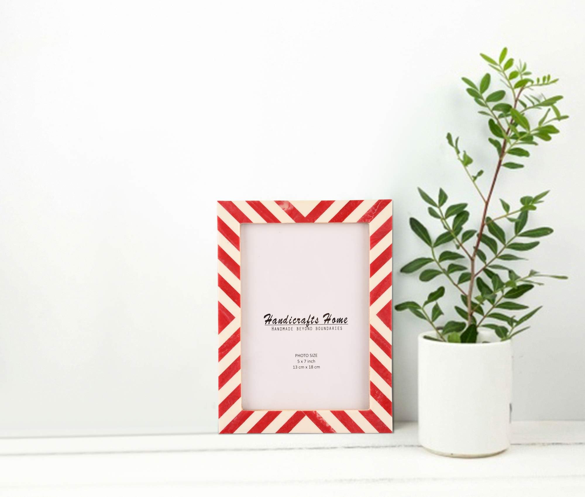 Handicrafts Home 5x7 Picture Frames Pack of 2 - Candy Cane Collection Handcrafted Photo Frames, Perfect for Wall & Tabletop Disp