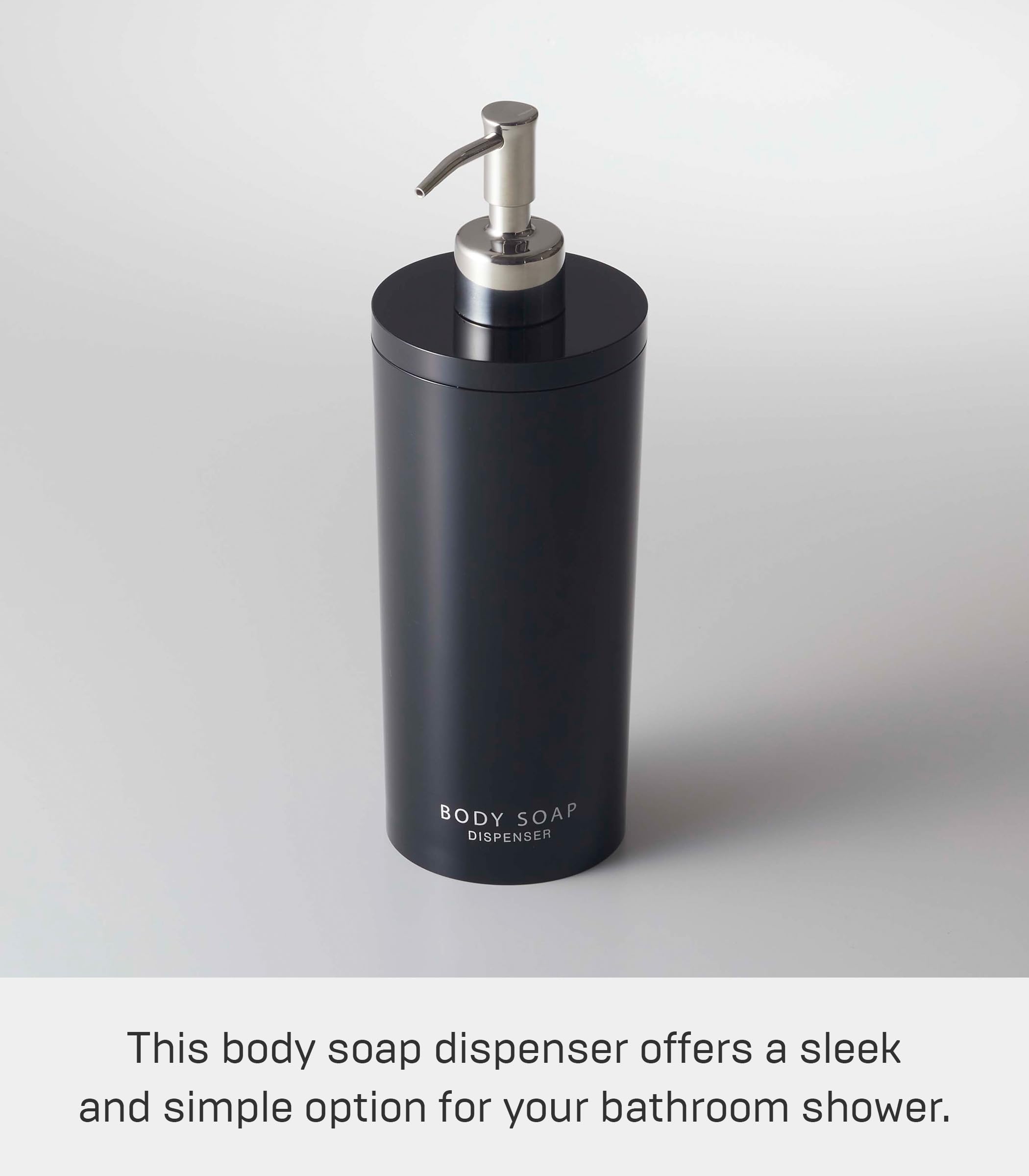 Yamazaki Home 2933 Tower Body Soap Dispenser-Contemporary Bottle Pump For Shower,Black