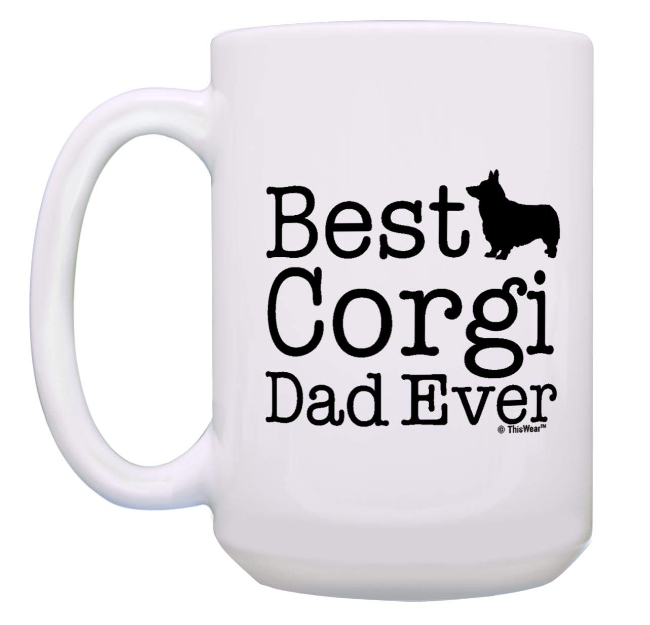 ThisWear Best Corgi Mom and Dad Mug Set Corgi Parents 2 Pack 15oz Ceramic Coffee Mug Set Corgi Dad & Mom