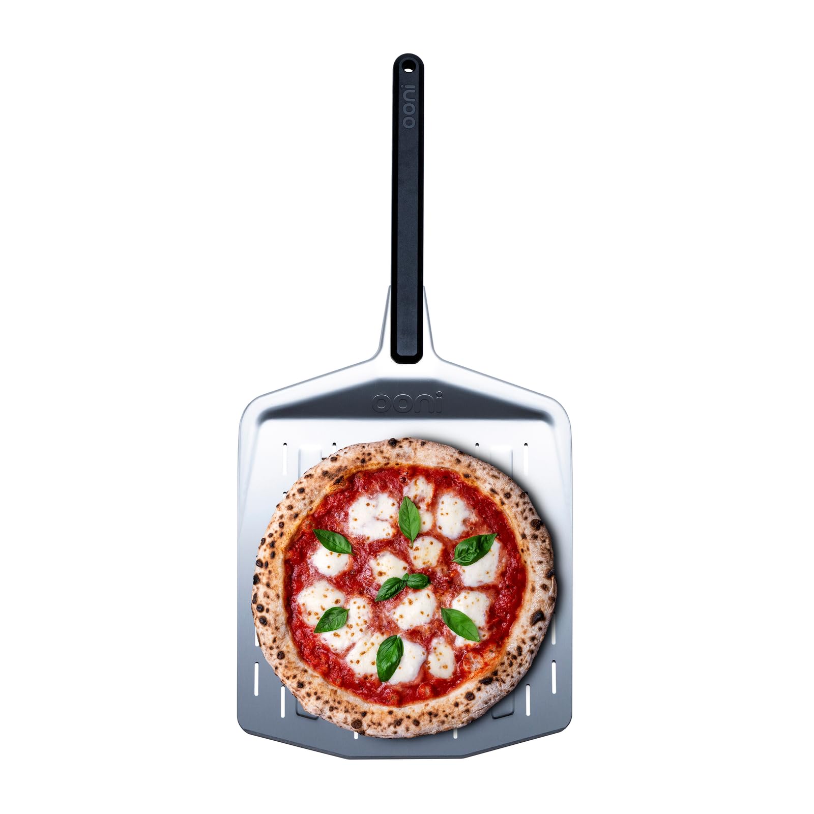 Ooni 12    Perforated Pizza Peel - Long Handle Perforated Aluminium Pizza Paddle - Lightweight Pizza Turning Peel - Ooni Outdoor