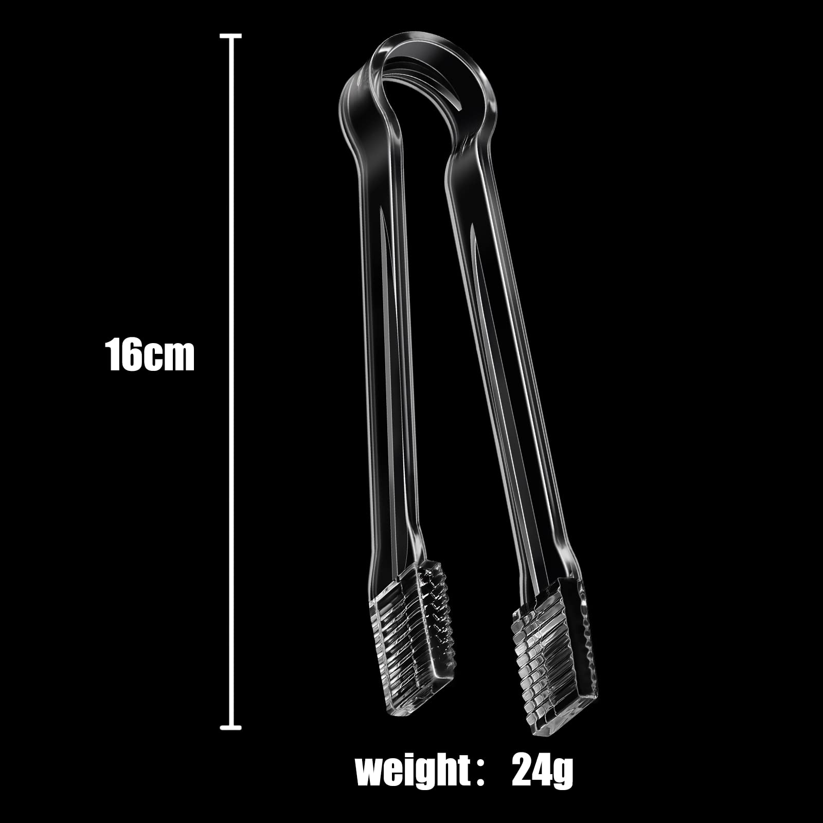 10 Pieces Mini Plastic Buffet Serving Tong Small Kitchen Serving Tongs Set Clear Plastic Serving Tongs Sugar Cube Small Ice Tong