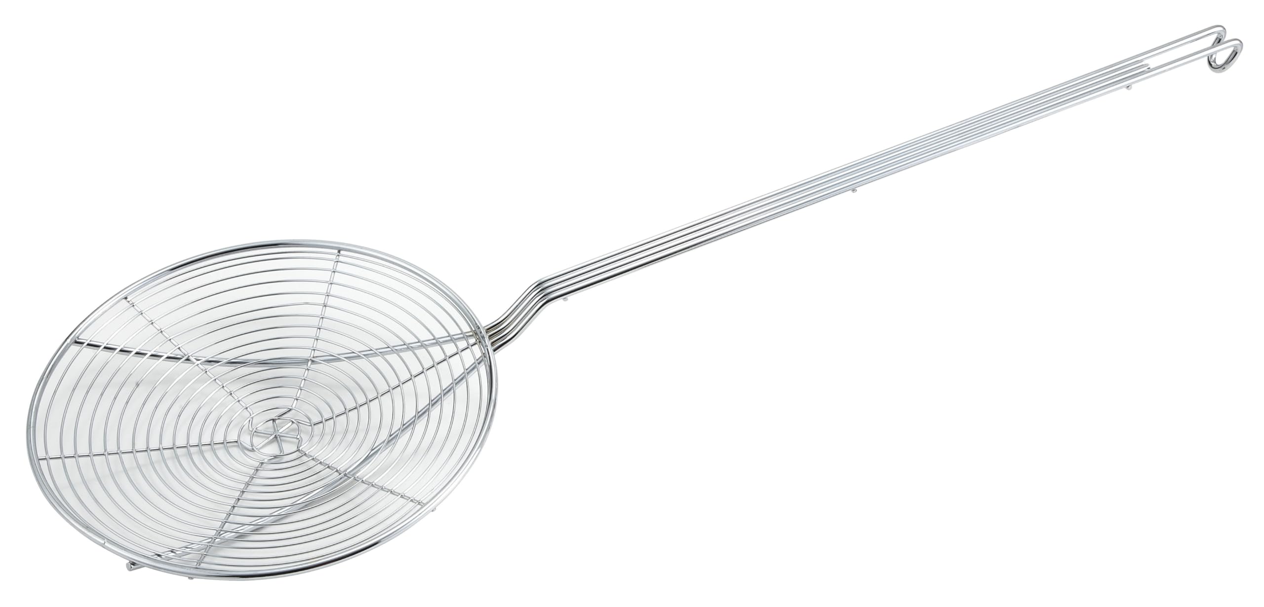 Winco Round Spiral Skimmer, 7-Inch, Nickel