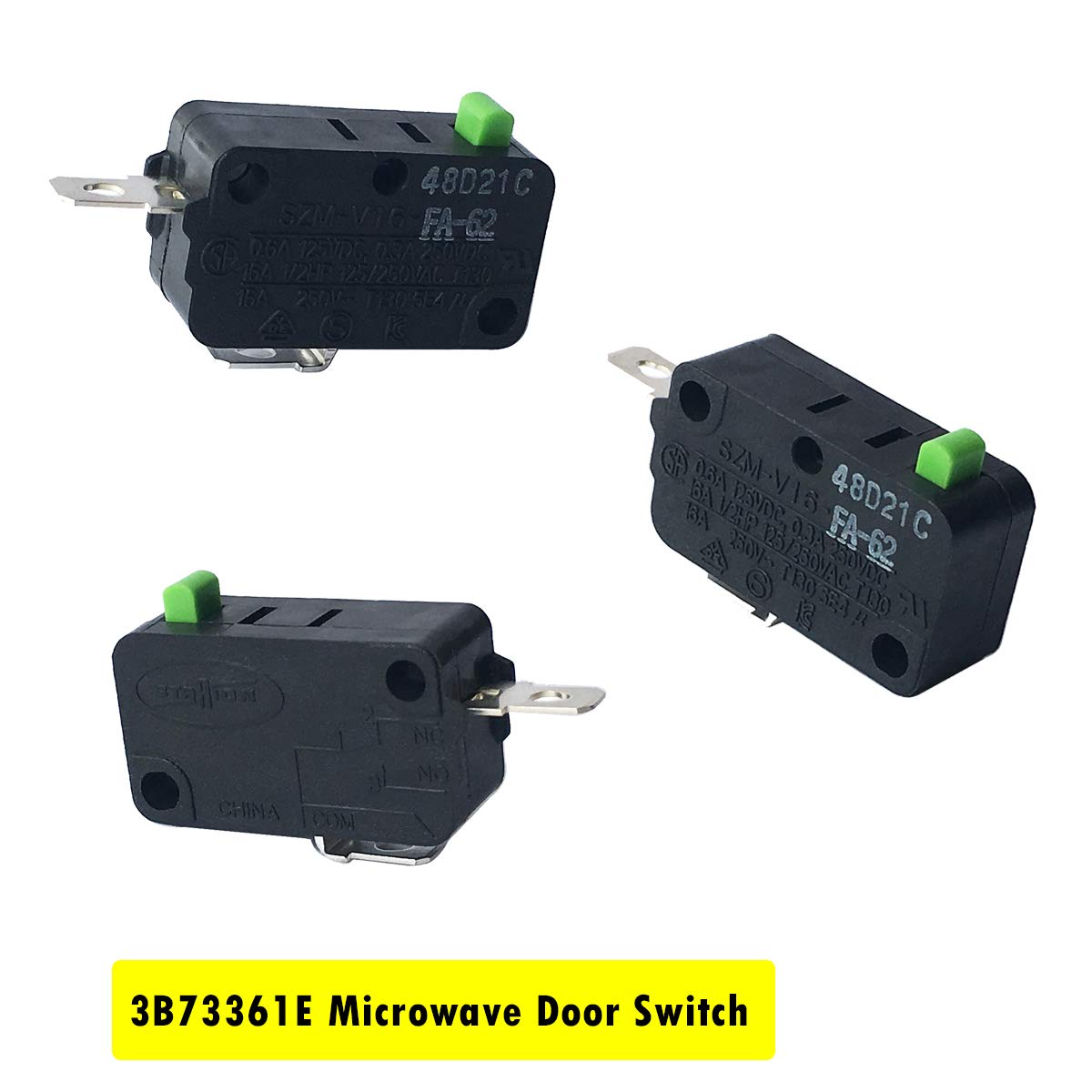 Lonye Wb24X10103 & 3B73361E & Szm-V16-Fd-63 Microwave Door Switch Replacement For Ge Microwave Szm-V16-Fa-61 Szm-V16-Fa-62