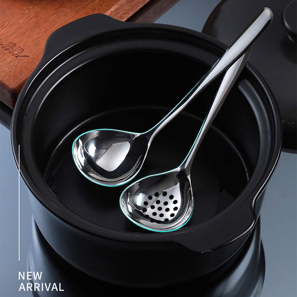 Goeielewe 2Pcs Slotted Spoon And Soup Ladle Set, Stainless Steel Soup Ladle Colander Set 7.8 Inches Cooking Skimmer Cookware Ute