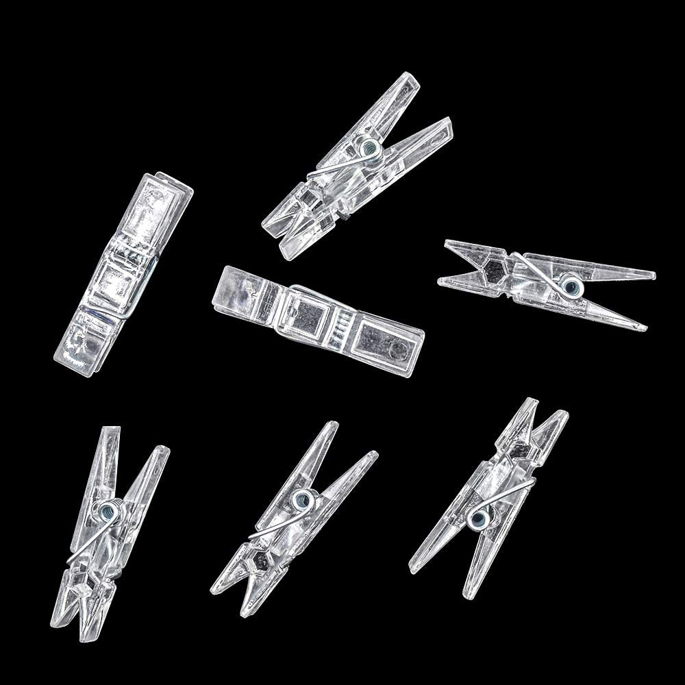128 Pieces Mini Transparent Plastic Clear Clips  Binder  Photo Clips  Clothespins Clip