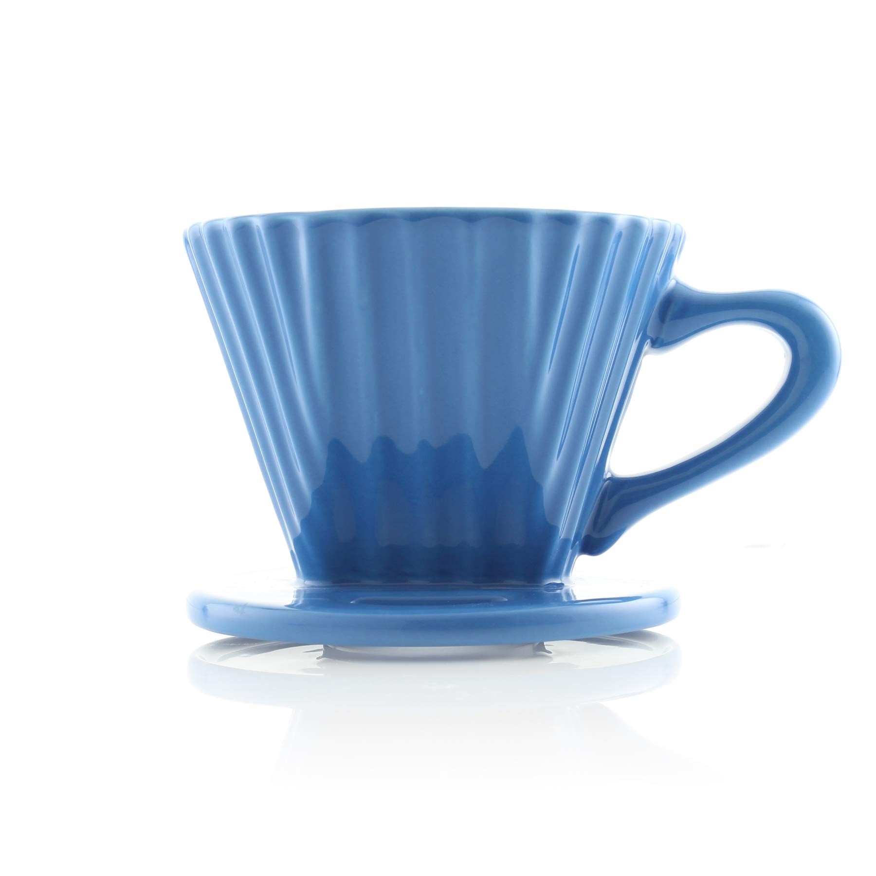 Chantal ''Lotus'' Ceramic Pour Over Coffee Dripper, 8 Ounces, Blue Cove
