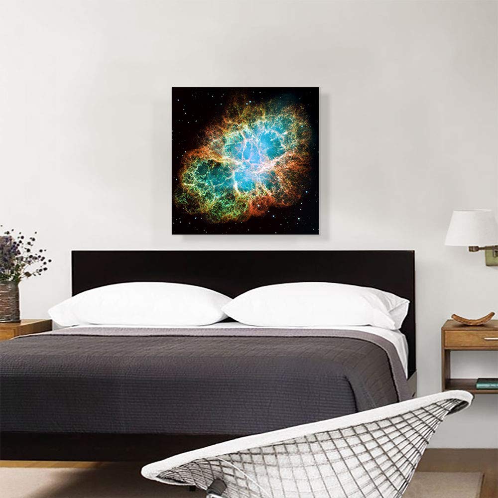 Artcanvas Crab Nebula Vivid Detail Hubble Telescope Nasa Photograph Canvas Art Print Stretched Framed Painting Picture Poster Gi