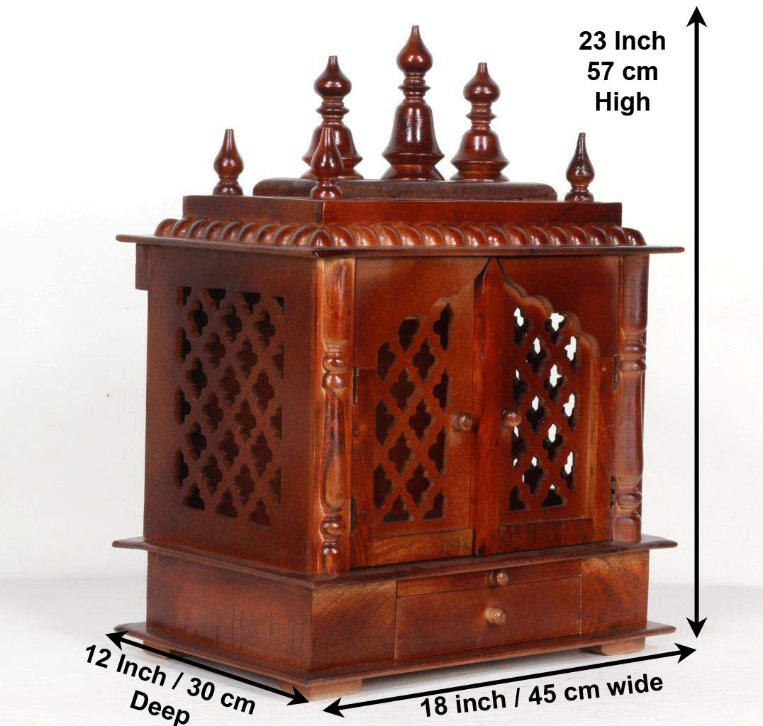 Home And Bazaar Rajasthani Ethnic Handcrafted Wooden Temple/Mandir/Pooja Ghar/Mandapam