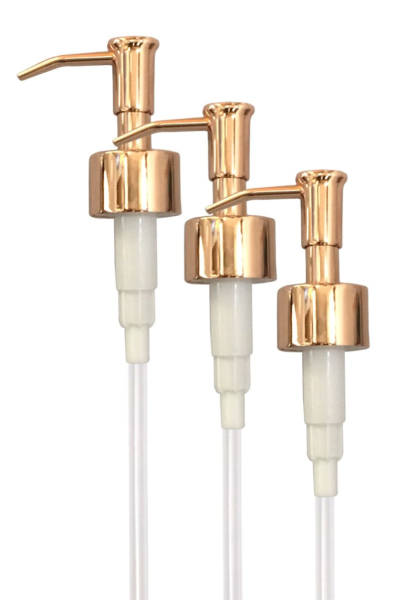 Pumpsy Concepts Stainless Steel Rose Gold Finish Lotion Dispenser Pump, 28/400, 2CC (Pack of 3)