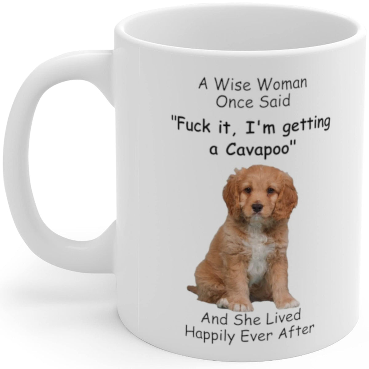 Funny Fawn Cavapoo Gifts for Women Animals Lovers Pets Mom Mother 's Day 2024 A Wise Woman Once Said Coffee Mug with Fun Quotes