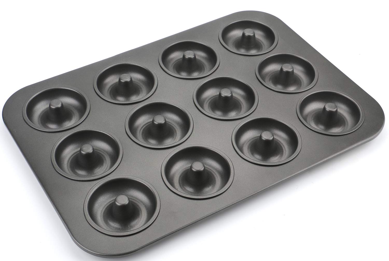 Lawei 2 Pack 12-Cavity Non-Stick Donut Pan, Carbon Steel Donut Baking Pan For Muffin, Cake, Dessert, Mini Bagel Mold Donut Trays