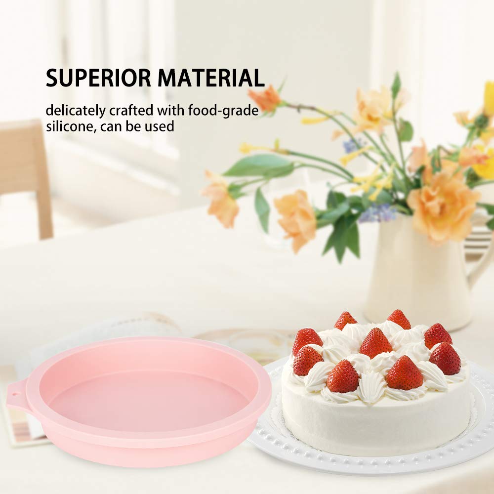 6-Inch Silicone Round Cake Pan Baking Mold, Baking Mold Diy Rainbow Cakes, Non-Stick Silicone, Pack Of 4