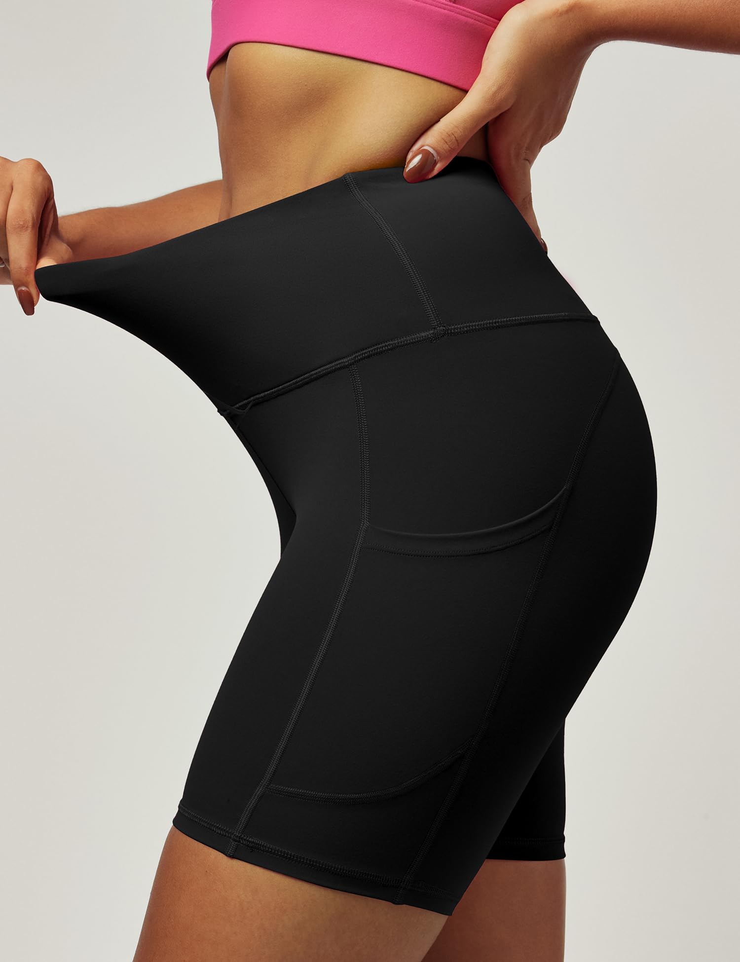 Iuga Workout Shorts For Women With Pockets High Waisted Biker Shorts For Women Yoga Shorts Running Shorts (Black, Xx-Large)