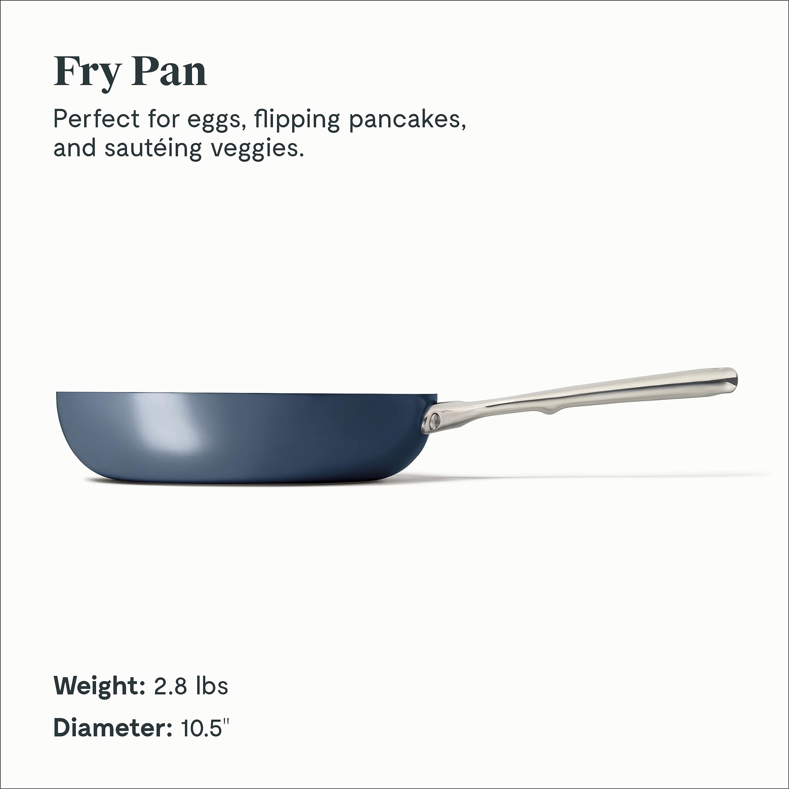 Caraway Nonstick Ceramic Frying Pan (2.7 Qt, 10.5'') - Non Toxic, Ptfe & Pfoa Free - Oven Safe & Compatible With All Stovetops (