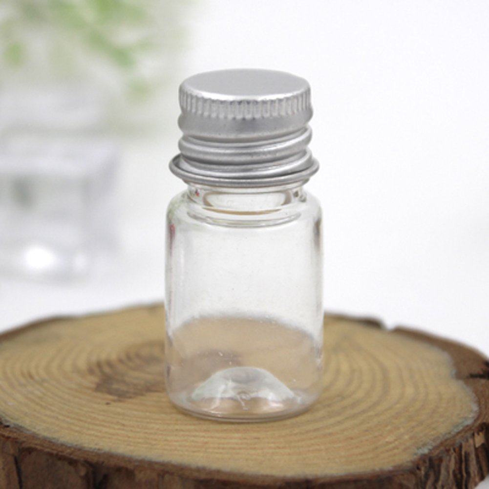 24Pcs 5Ml Empty Plastic Bottles Vials Tiny Jars Sample Bottle Mini Storage Container Case With Aluminum Screw Cap For Facial Cre
