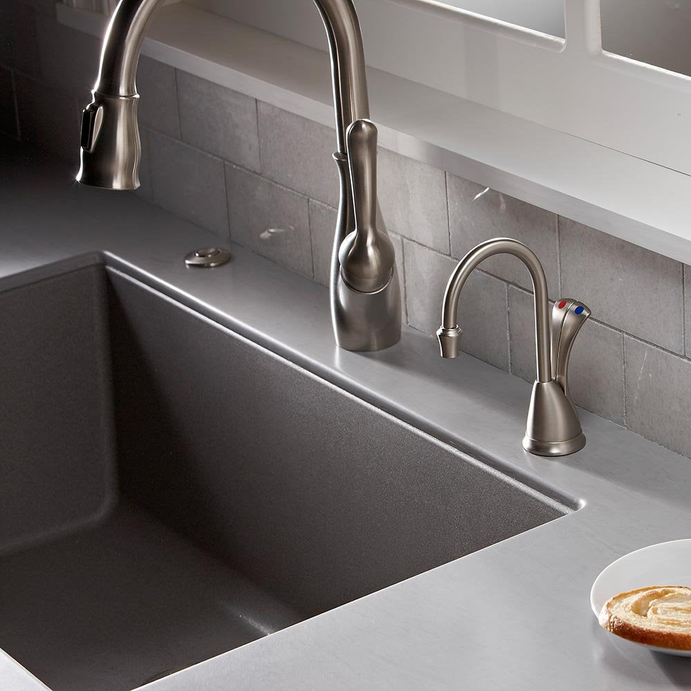 Insinkerator Wave Instant Hot And Cold Water Dispenser System, Faucet & Tank, Satin Nickel, Hc-Wave-Sn
